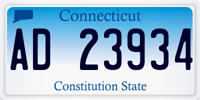 CT license plate AD23934