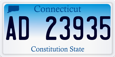 CT license plate AD23935