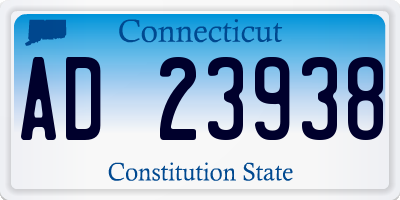 CT license plate AD23938