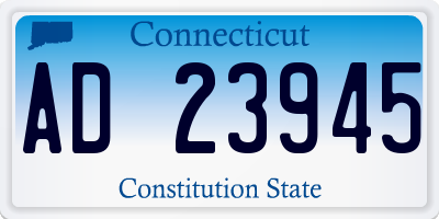 CT license plate AD23945