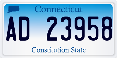 CT license plate AD23958