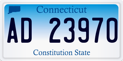 CT license plate AD23970