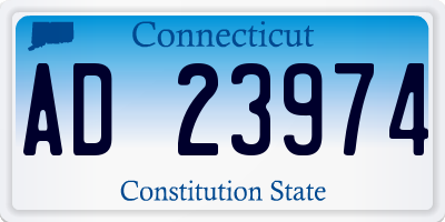 CT license plate AD23974