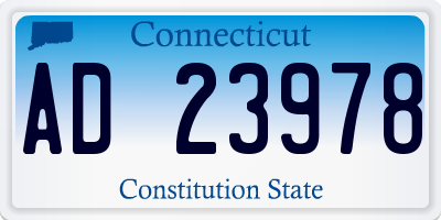 CT license plate AD23978