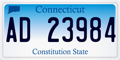 CT license plate AD23984