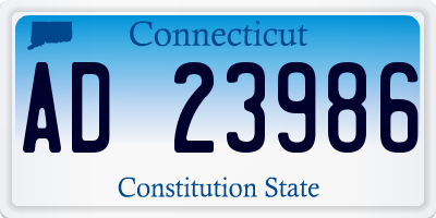 CT license plate AD23986
