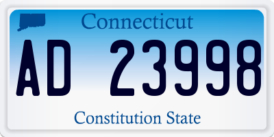CT license plate AD23998