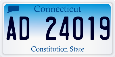 CT license plate AD24019