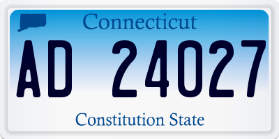 CT license plate AD24027