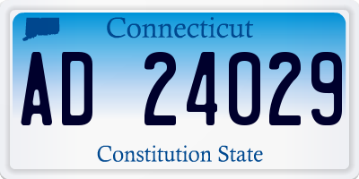 CT license plate AD24029