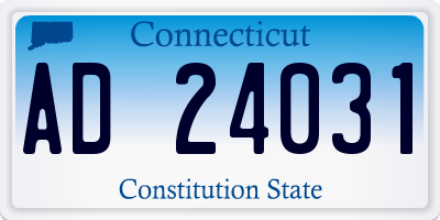 CT license plate AD24031
