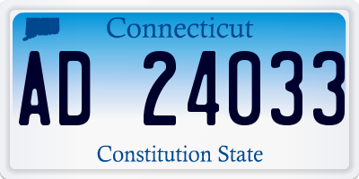 CT license plate AD24033