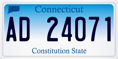 CT license plate AD24071