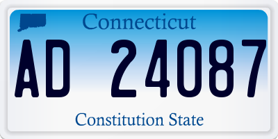CT license plate AD24087