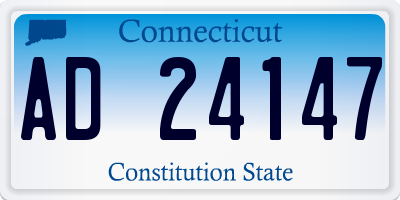 CT license plate AD24147