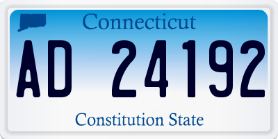 CT license plate AD24192