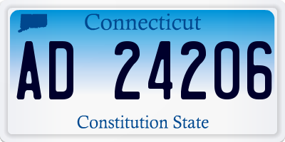 CT license plate AD24206