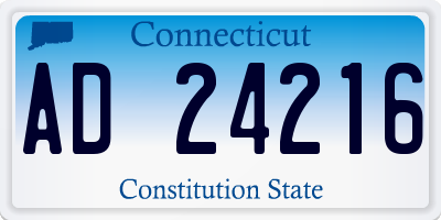 CT license plate AD24216