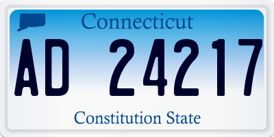 CT license plate AD24217
