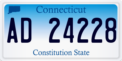 CT license plate AD24228
