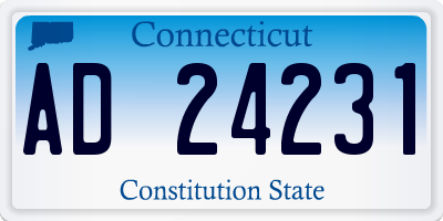 CT license plate AD24231