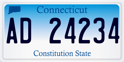 CT license plate AD24234