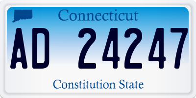 CT license plate AD24247