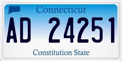 CT license plate AD24251
