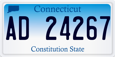 CT license plate AD24267