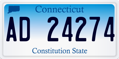 CT license plate AD24274