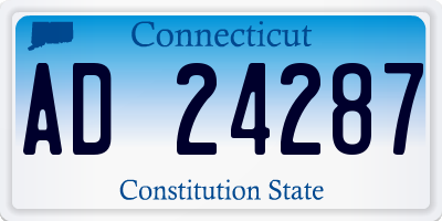 CT license plate AD24287