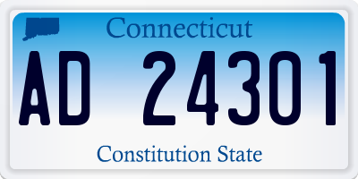CT license plate AD24301