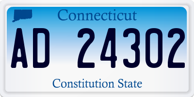 CT license plate AD24302