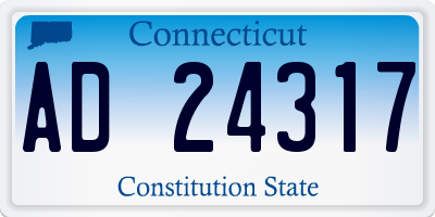 CT license plate AD24317