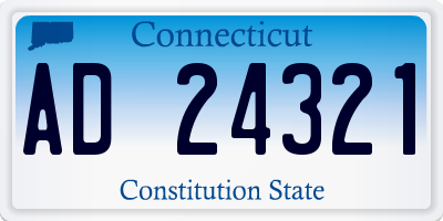 CT license plate AD24321