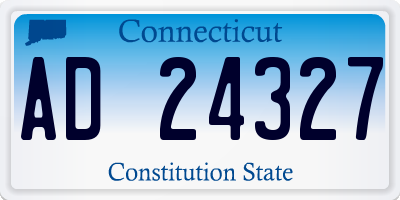 CT license plate AD24327