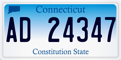 CT license plate AD24347