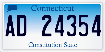 CT license plate AD24354