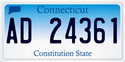 CT license plate AD24361