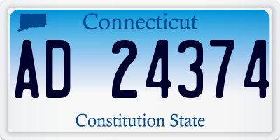 CT license plate AD24374