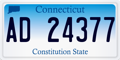 CT license plate AD24377