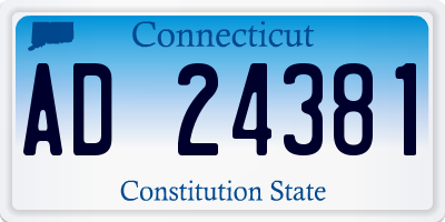 CT license plate AD24381