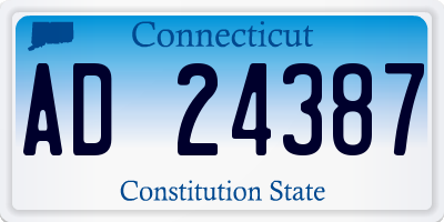 CT license plate AD24387