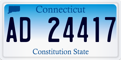 CT license plate AD24417
