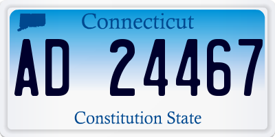CT license plate AD24467