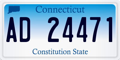 CT license plate AD24471
