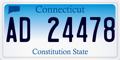 CT license plate AD24478
