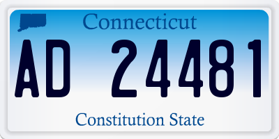 CT license plate AD24481