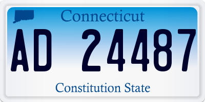 CT license plate AD24487
