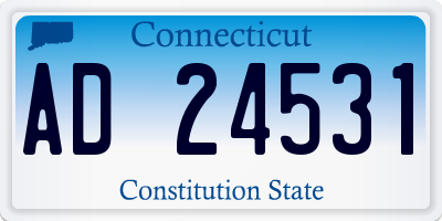CT license plate AD24531